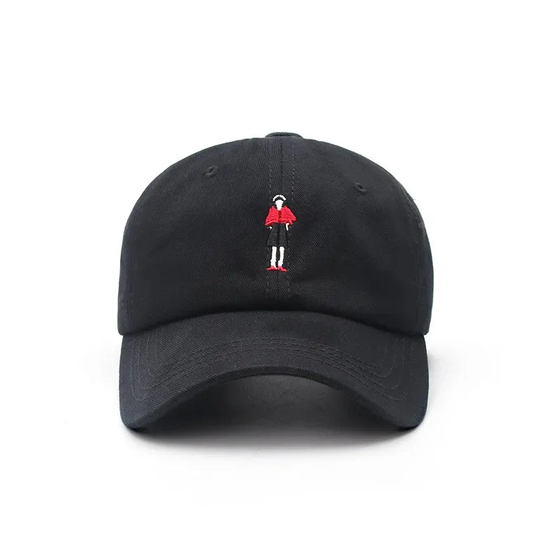 Casquette brodée lola noir rouge
