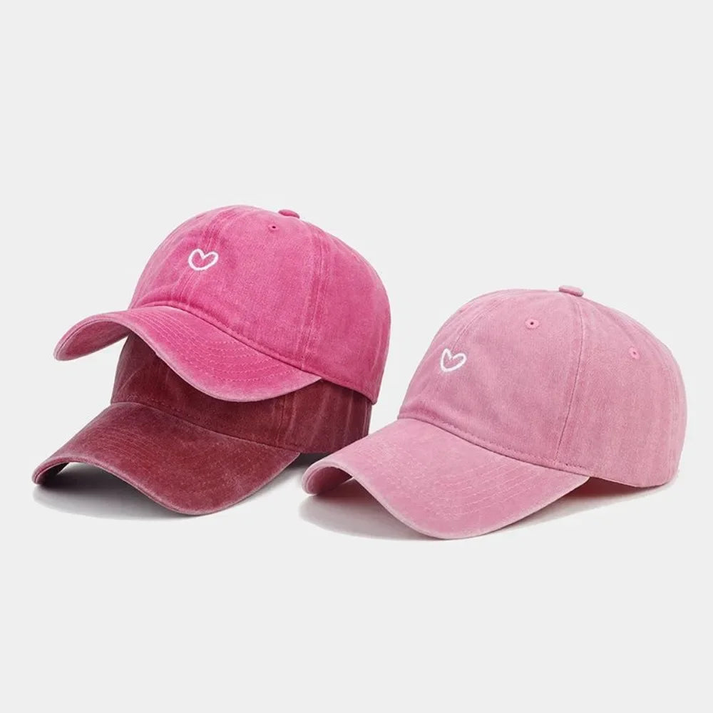 Casquette coeur délavée