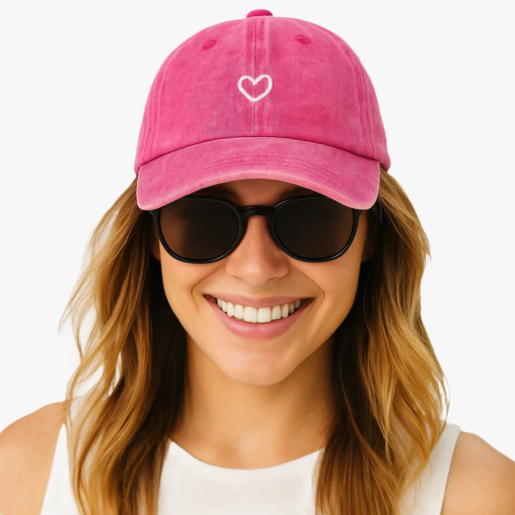 Casquette coeur délavée