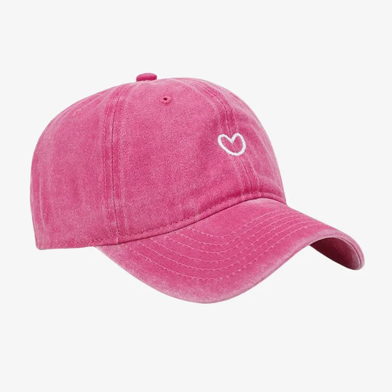 Casquette coeur délavée