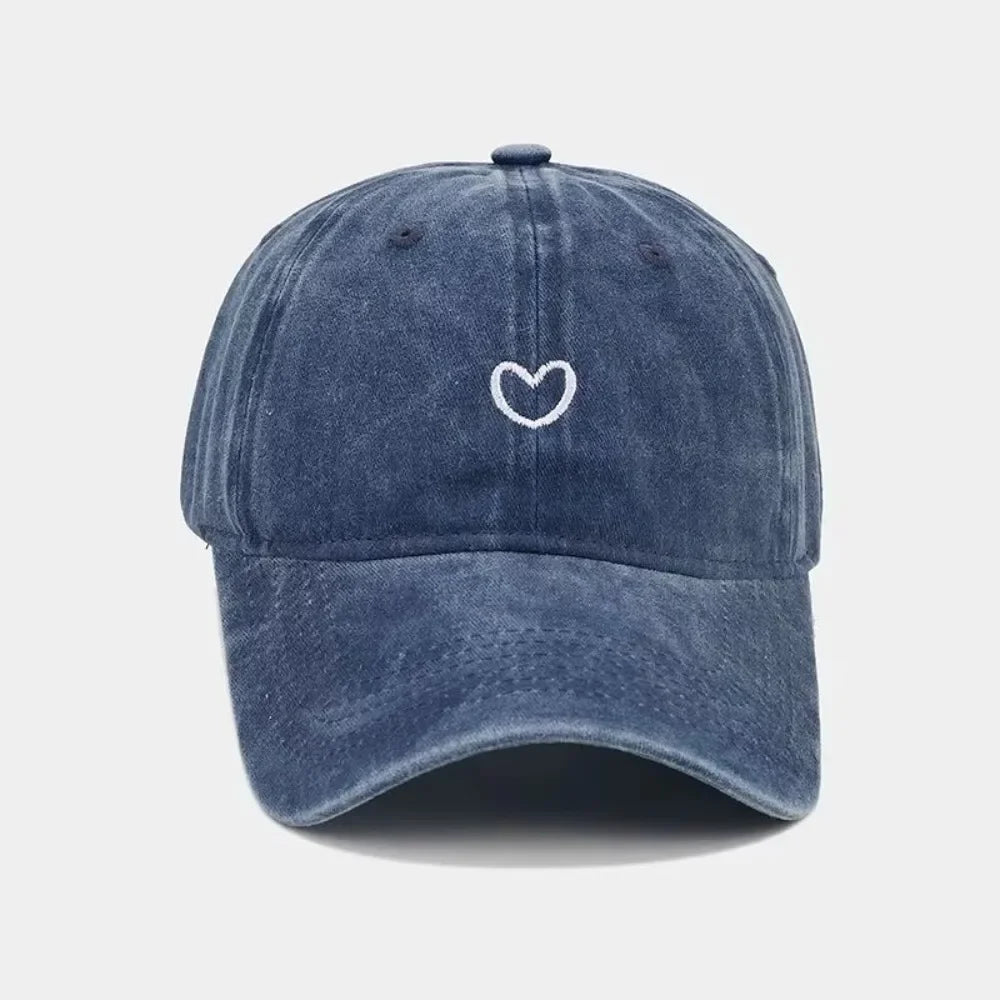 Casquette coeur délavée bleu