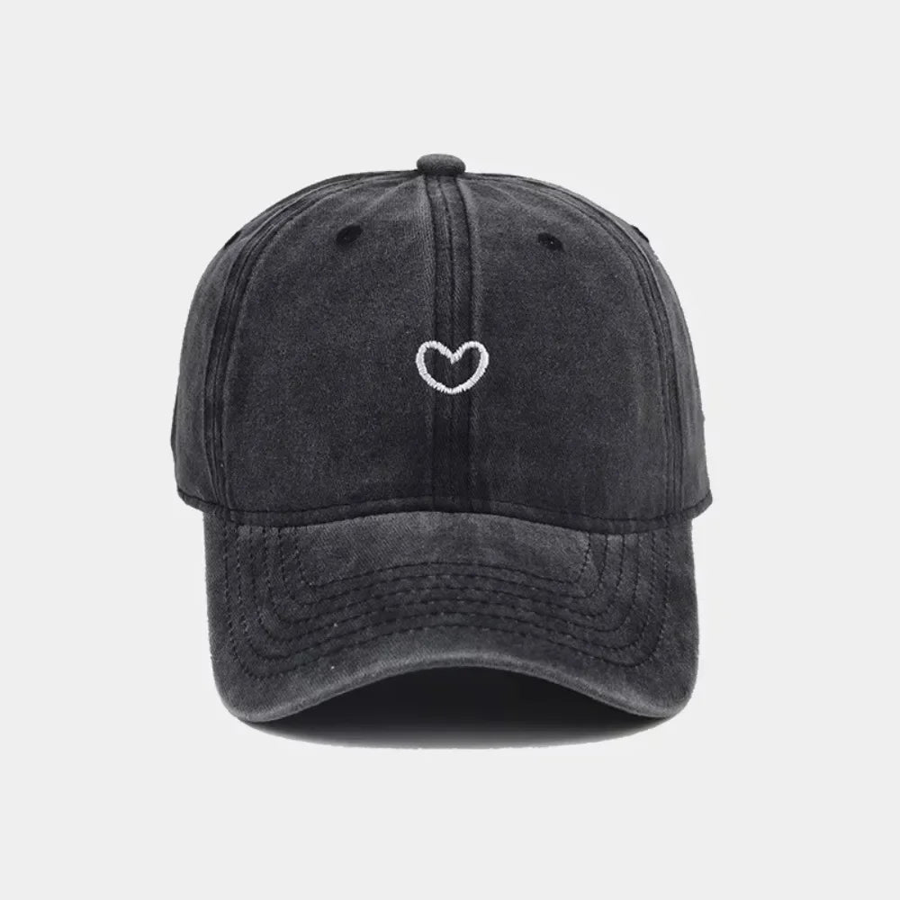 Casquette coeur délavée noir