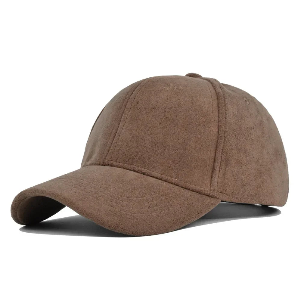 Casquette en daim marron foncé