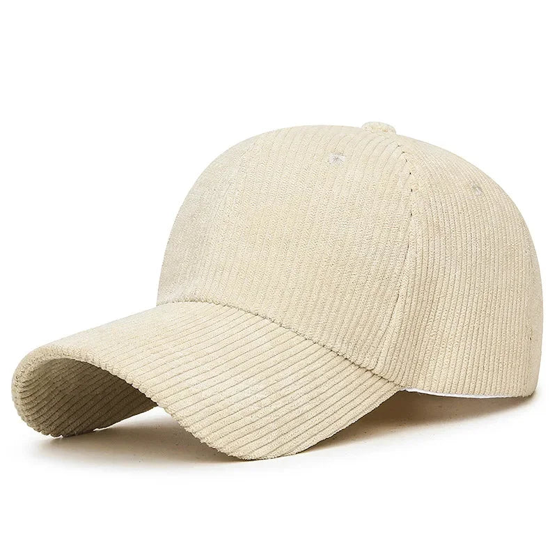 Casquette en velours beige