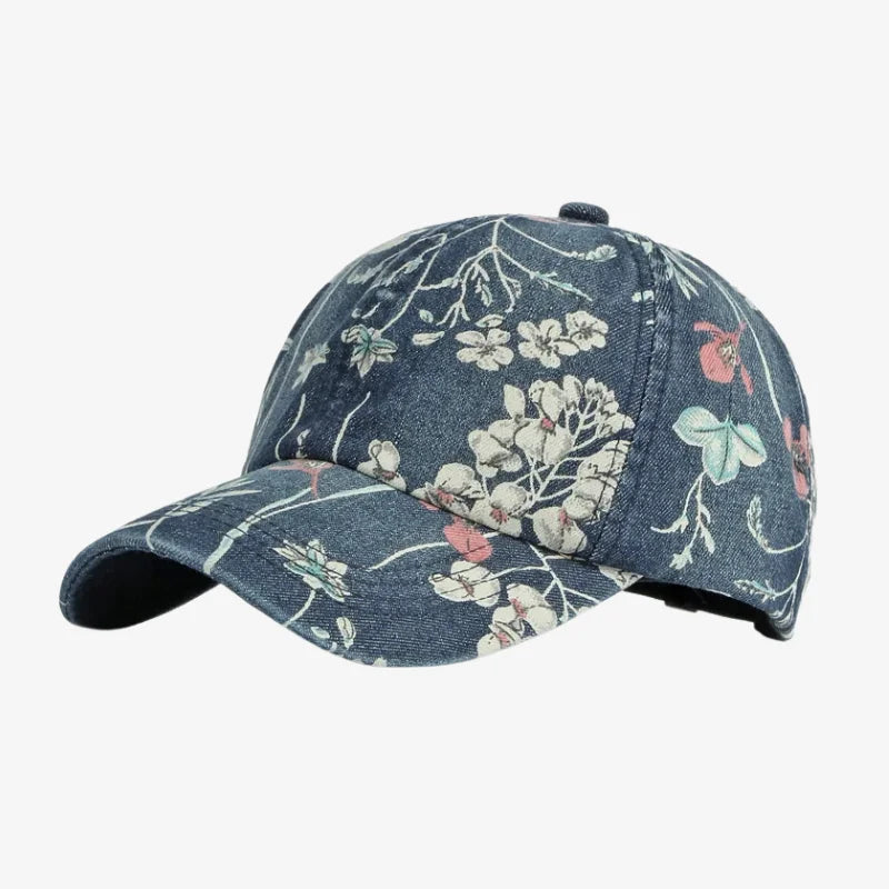 Casquette femme fleurie