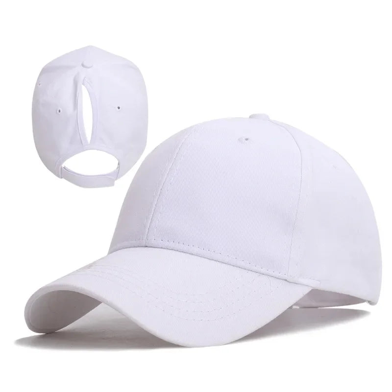 Casquette femme queue de cheval blanc
