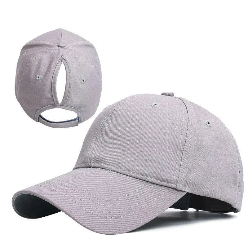 Casquette femme queue de cheval gris