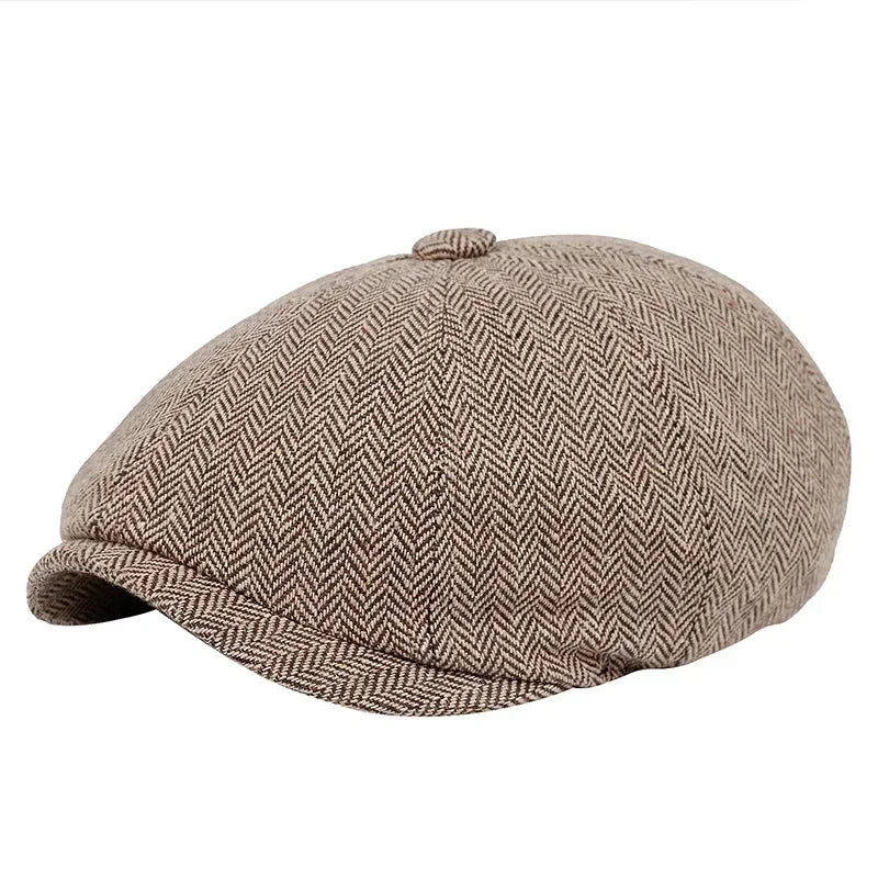 Casquette gavroche à chevrons marron