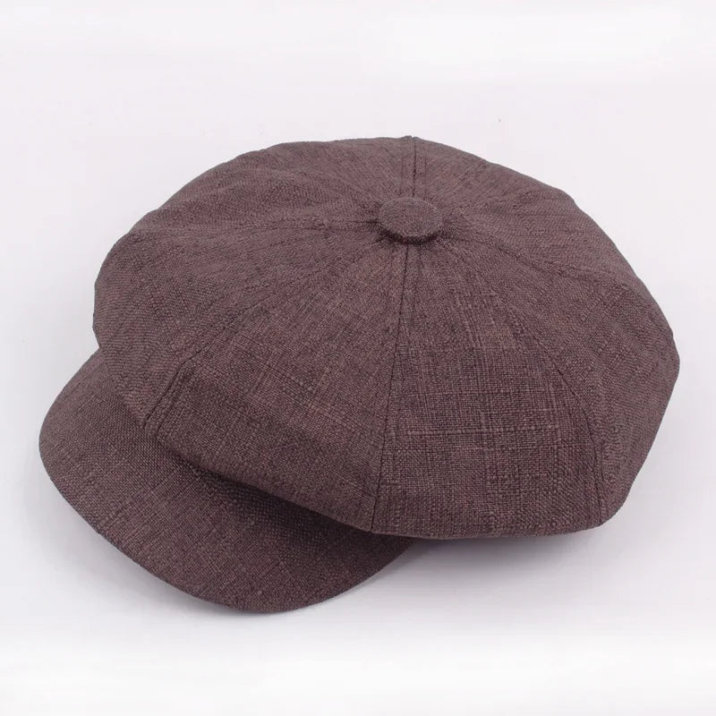 Casquette gavroche toile marron