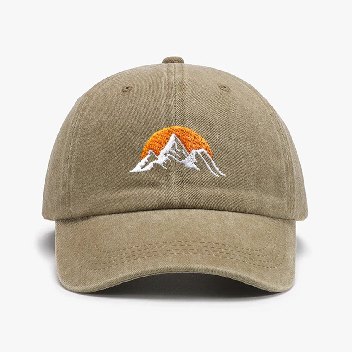 Casquette montagne brodée beige