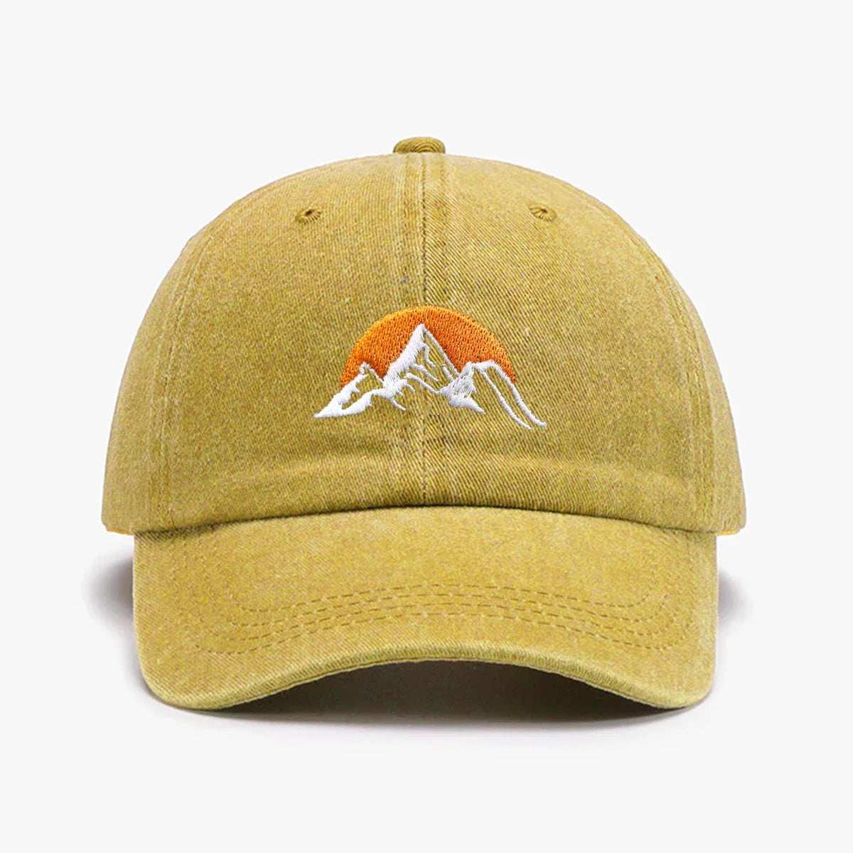 Casquette montagne brodée jaune