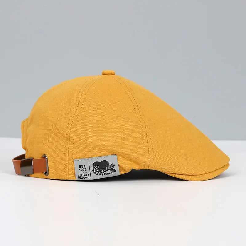 Casquette plate coton sangle réglable jaune