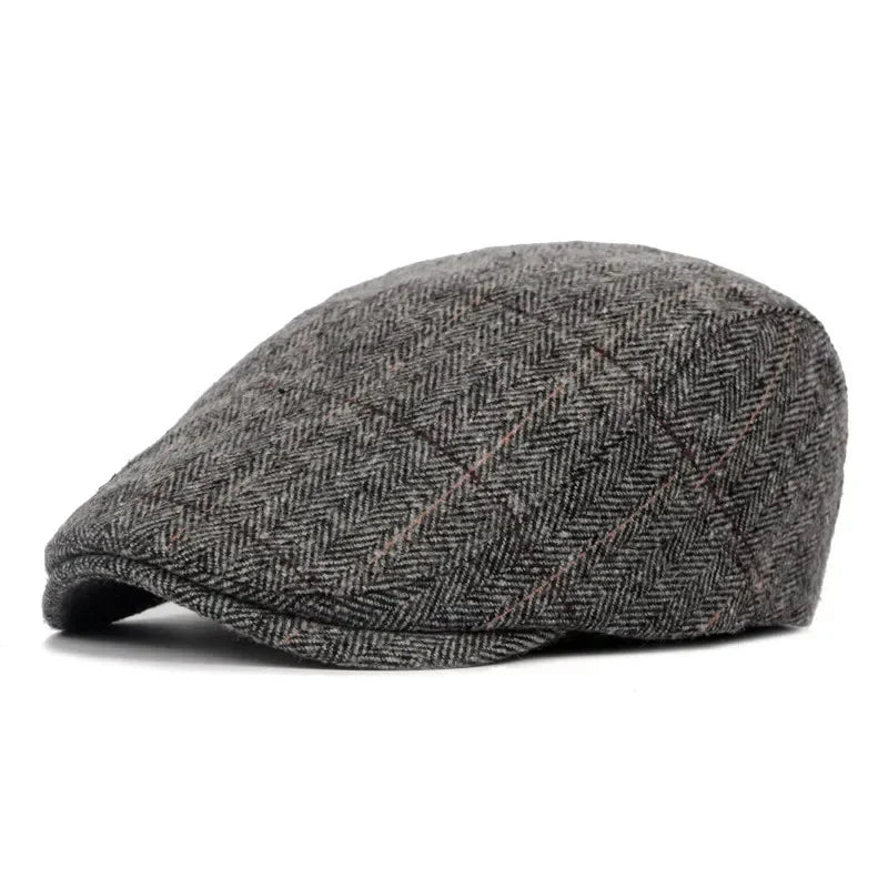 Casquette plate d’hiver pour homme gris anthracite