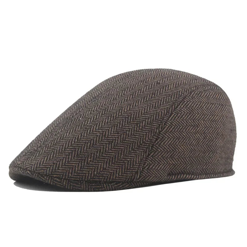 Casquette plate d’hiver pour homme marron