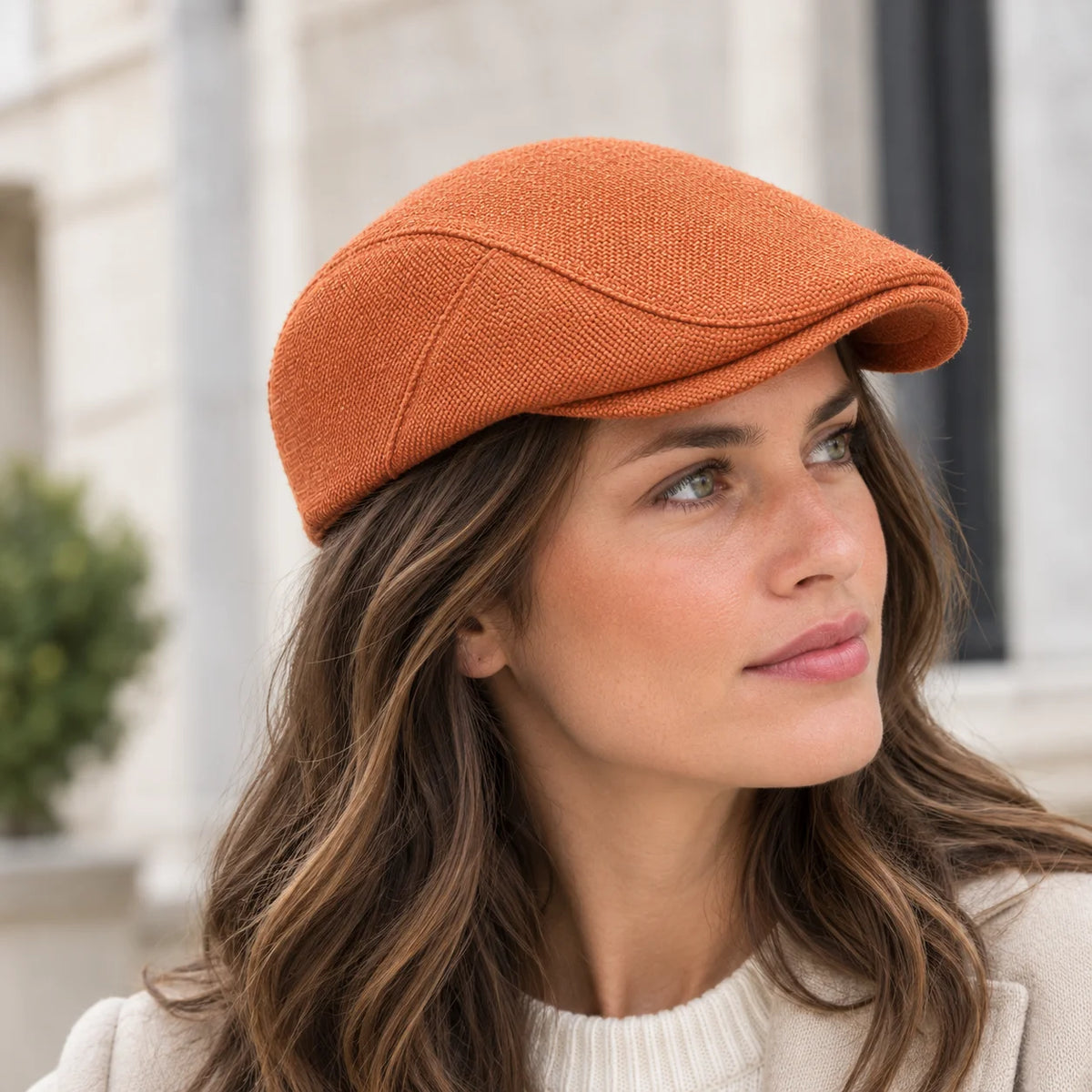 Casquette plate en lin