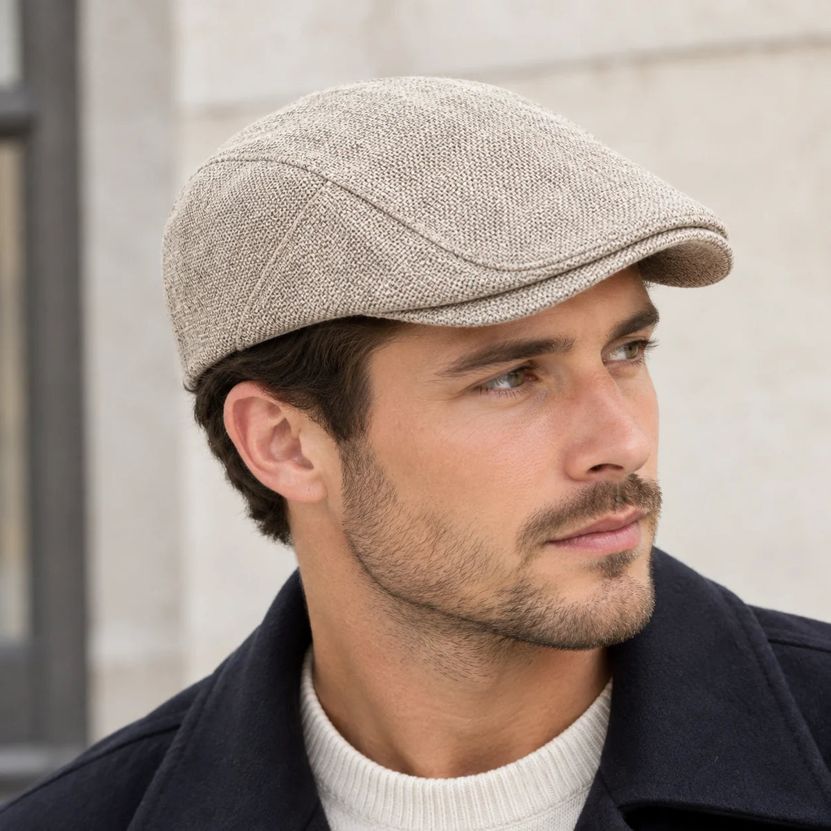 Casquette plate en lin