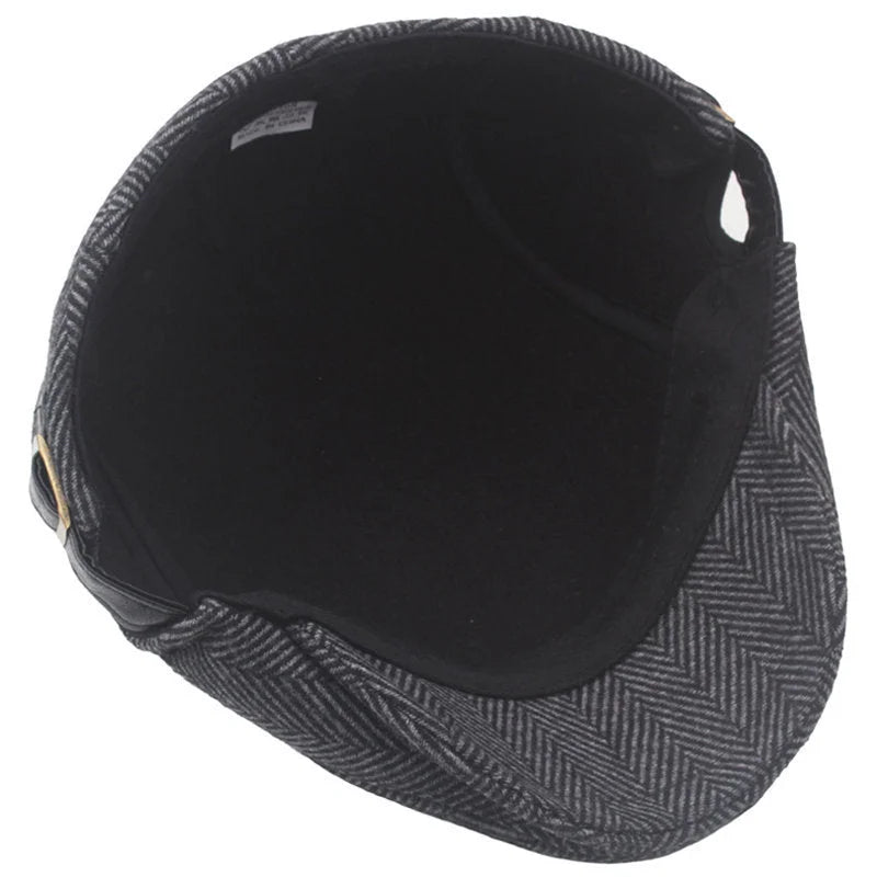 Casquette plate homme à chevrons