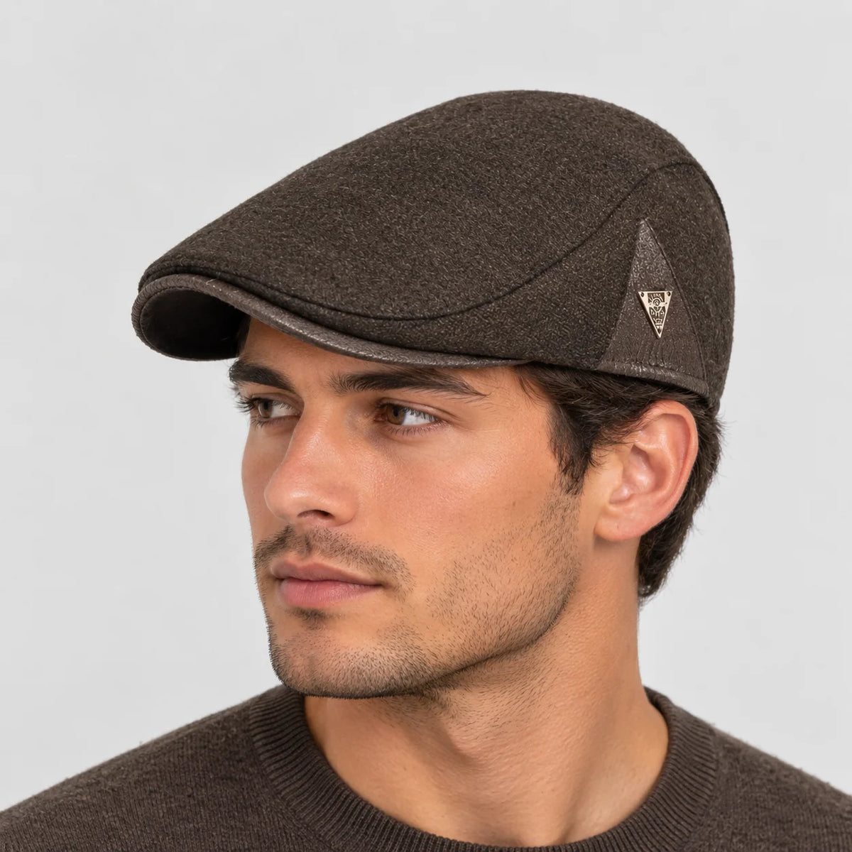 Casquette plate homme en tweed