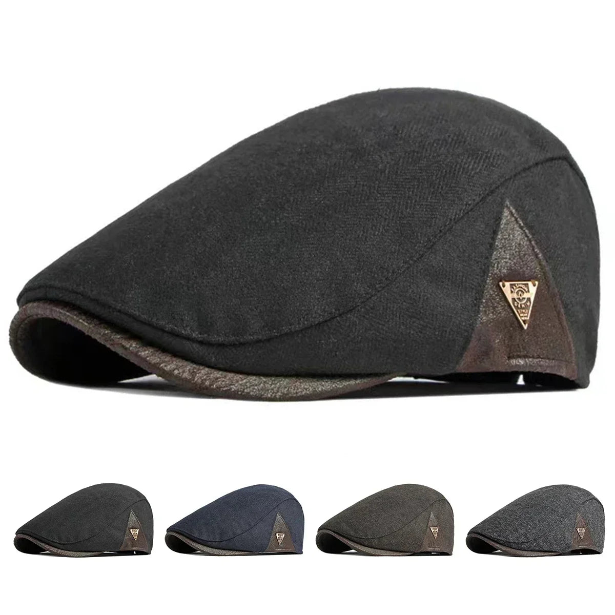 Casquette plate homme en tweed