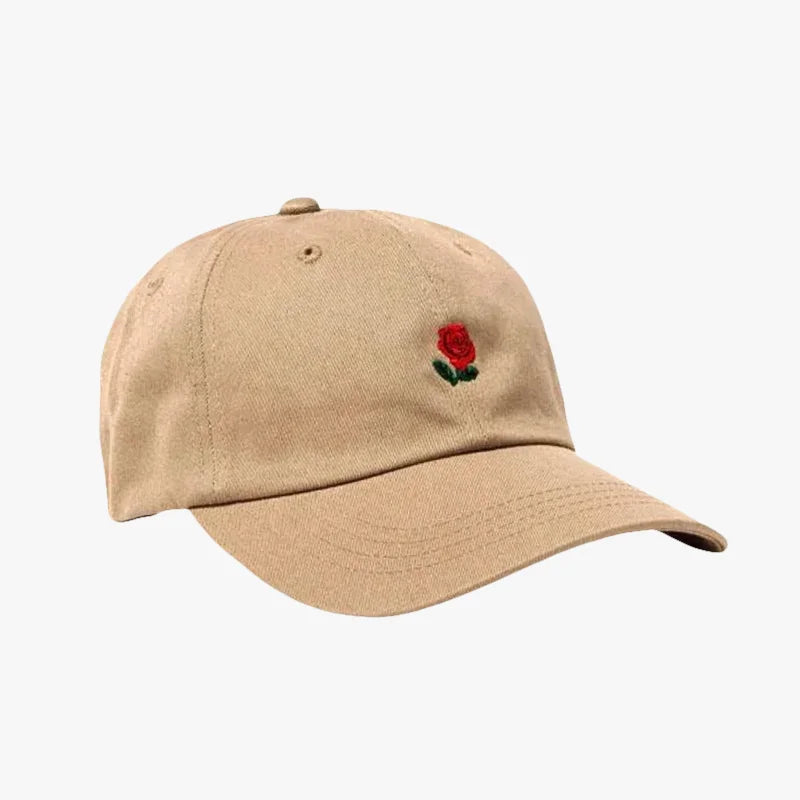 Casquette rose brodé camel