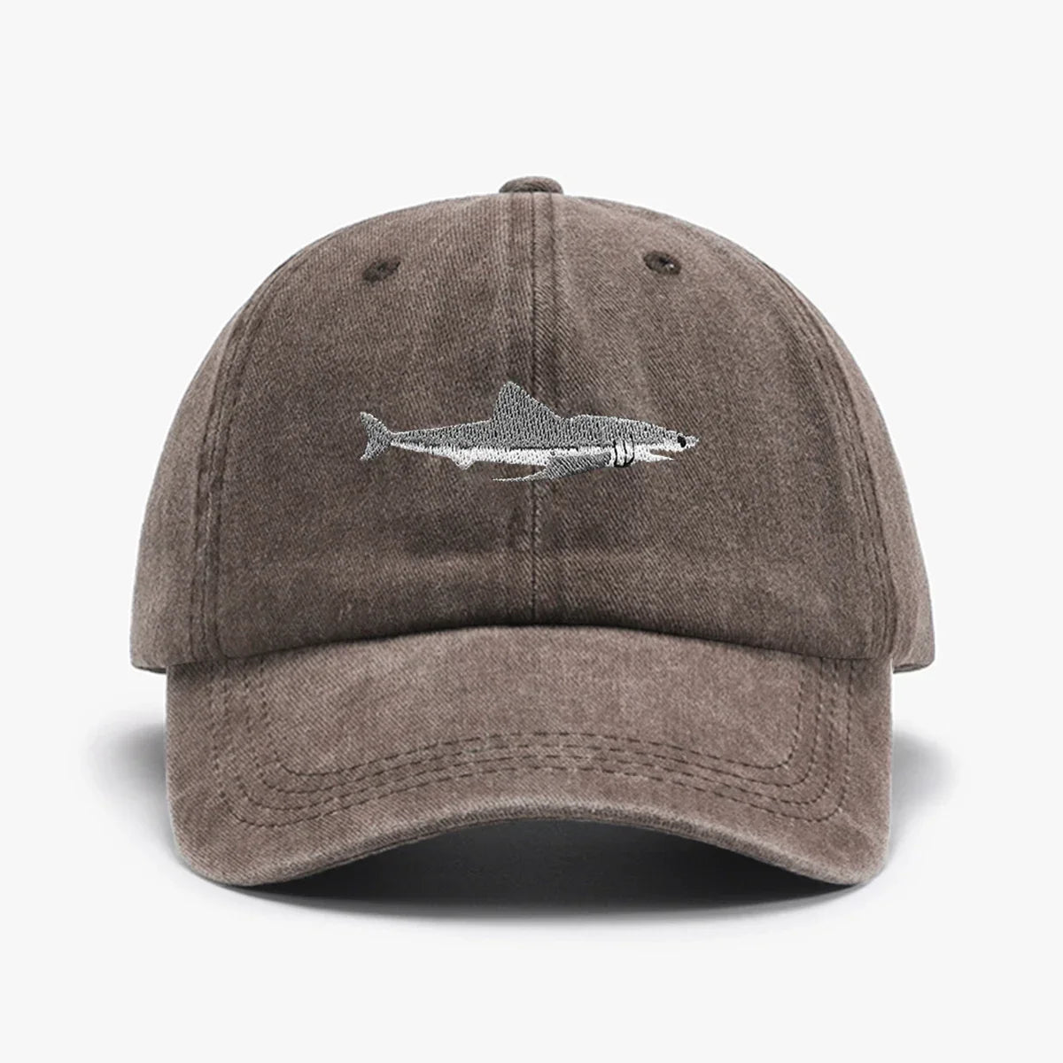Casquette shark marron