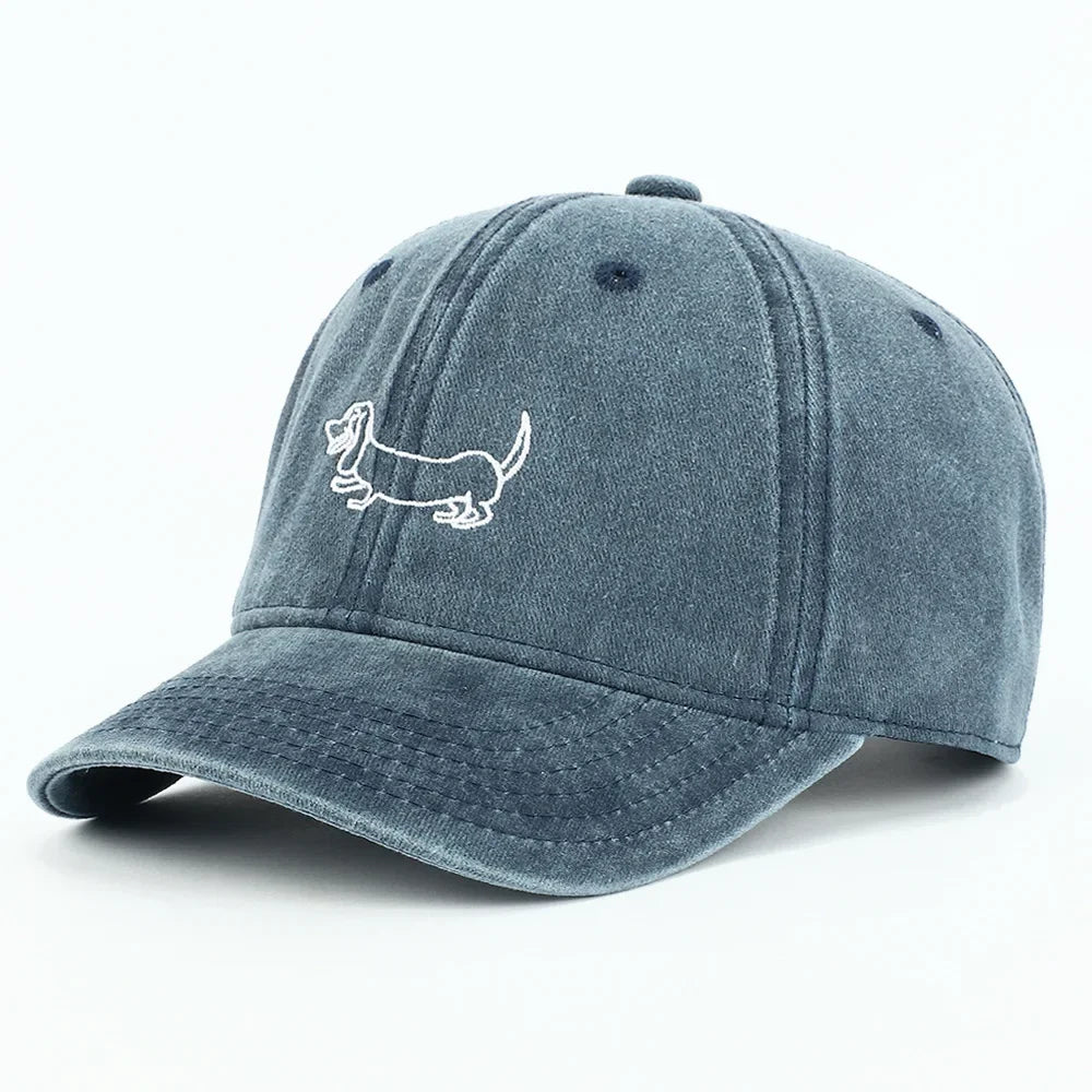 Casquette teckel bleu
