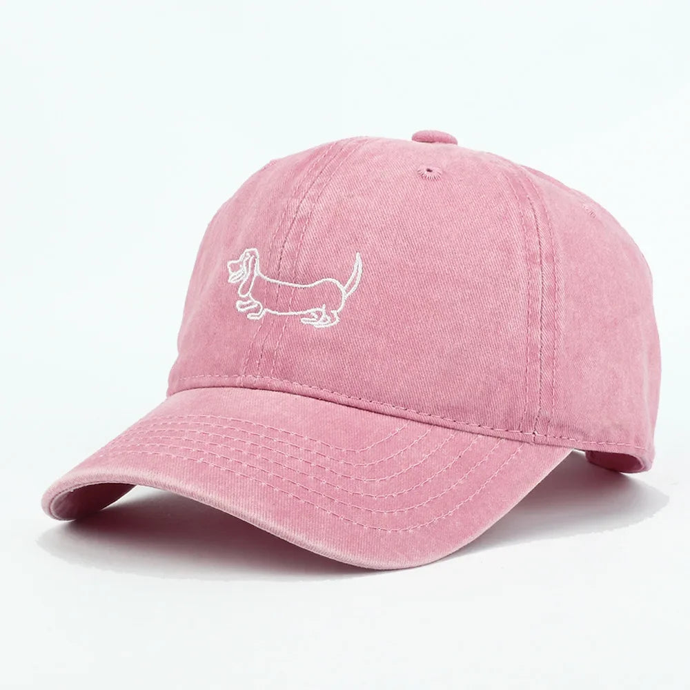Casquette teckel rose