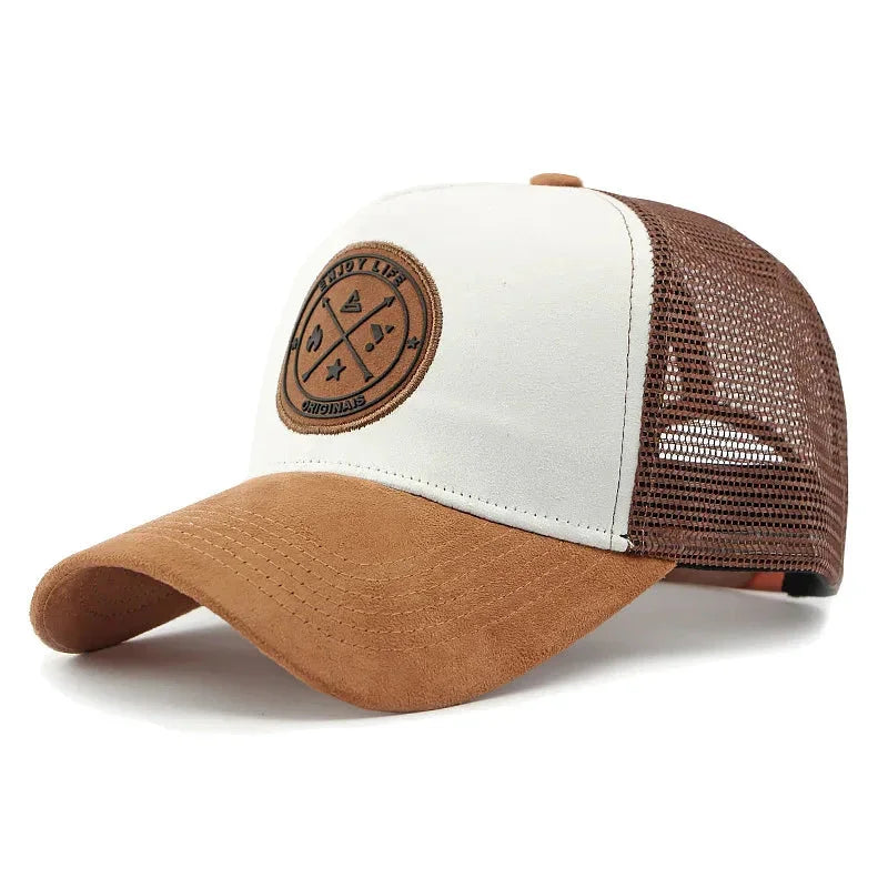 Casquette trucker homme bicolore marron
