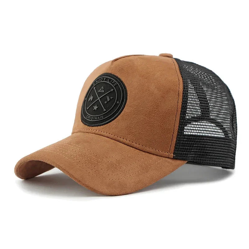 Casquette trucker homme bicolore marron foncé