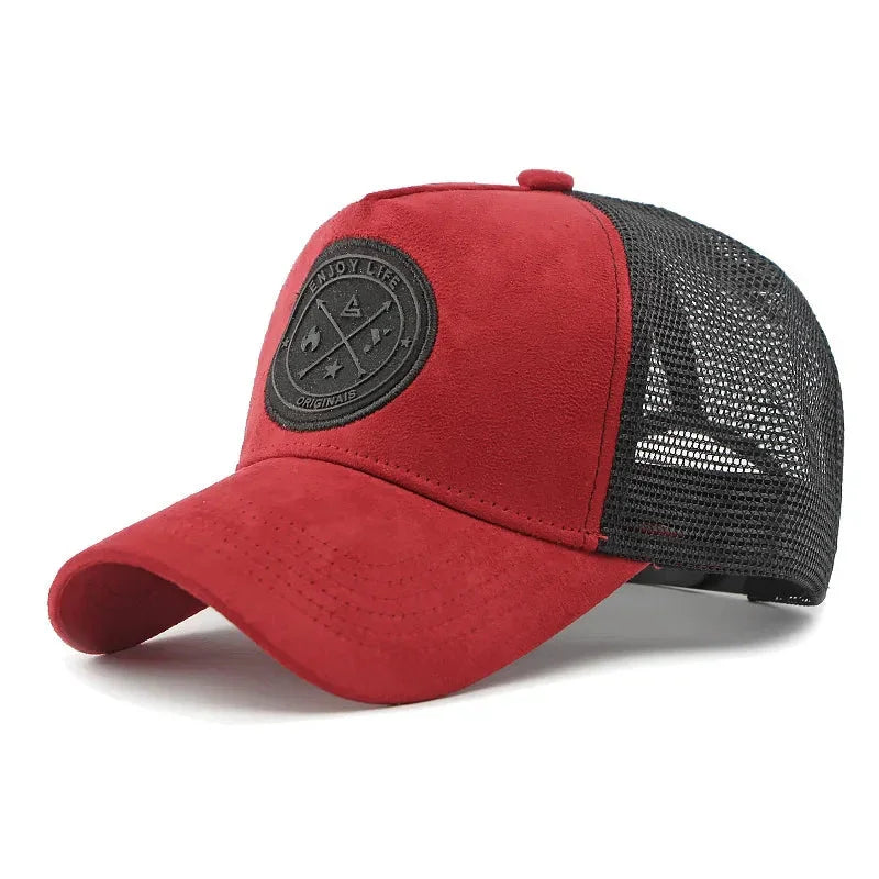 Casquette trucker homme bicolore rouge