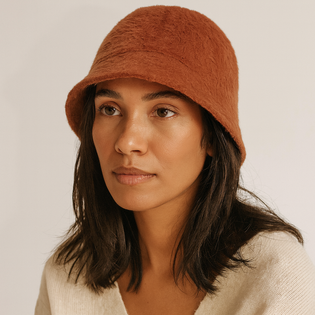 chapeau bob femme hiver marron