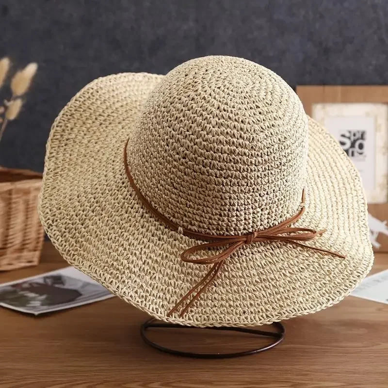 Chapeau de plage crochet beige