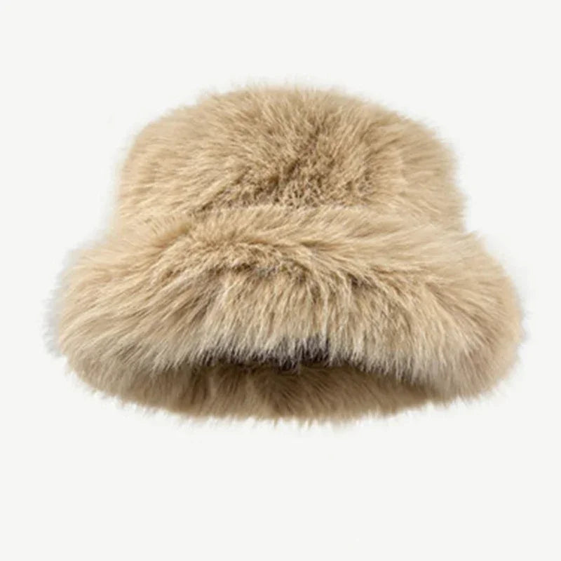 Chapeau chapeau fausse fourrure camel