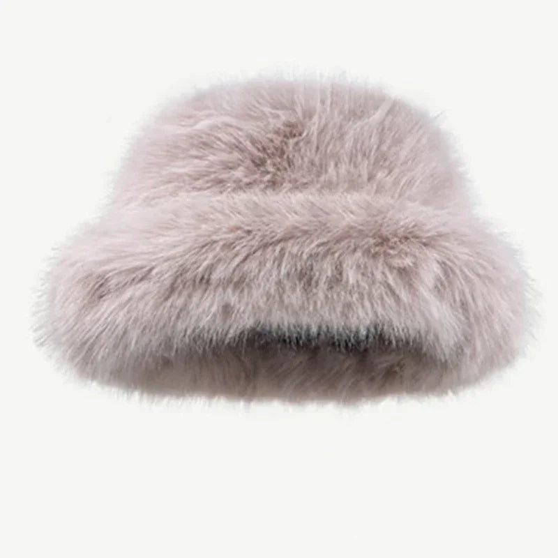 Chapeau chapeau fausse fourrure violet