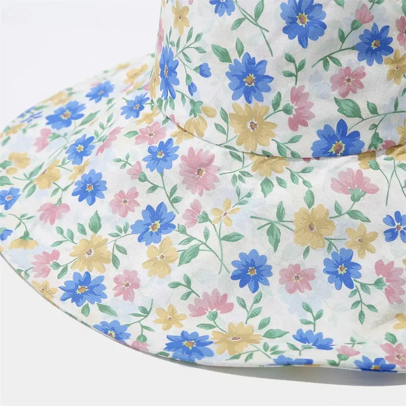 Chapeau ficelle imprimé floral