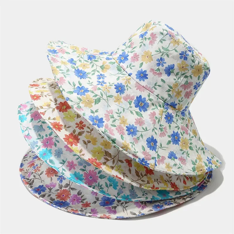 Chapeau ficelle imprimé floral