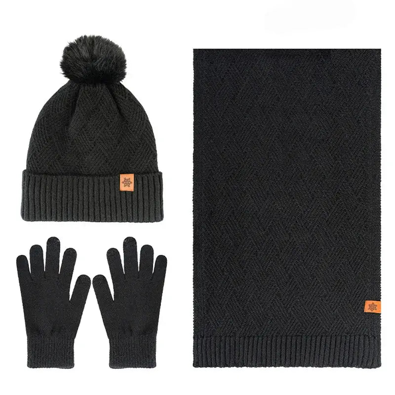 Ensemble bonnet écharpe femme chic noir