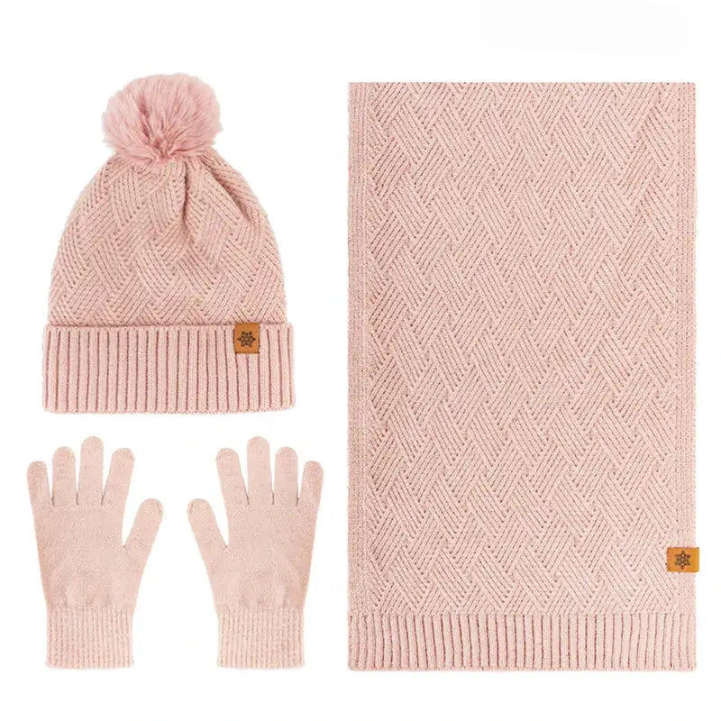 Ensemble bonnet écharpe femme chic rose