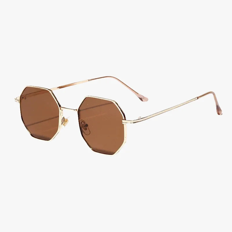 Lunette de soleil tendance homme or marron
