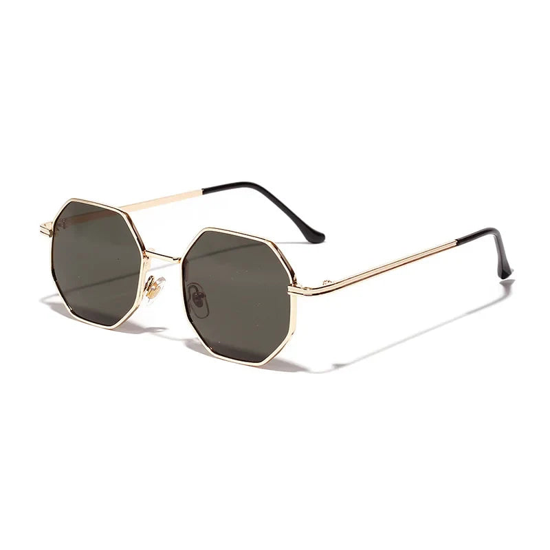 Lunette de soleil tendance homme or vert