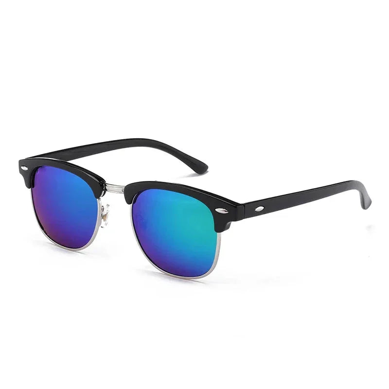 Lunette de soleil vintage homme noir bleu