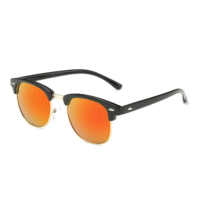 Lunette de soleil vintage homme noir orange