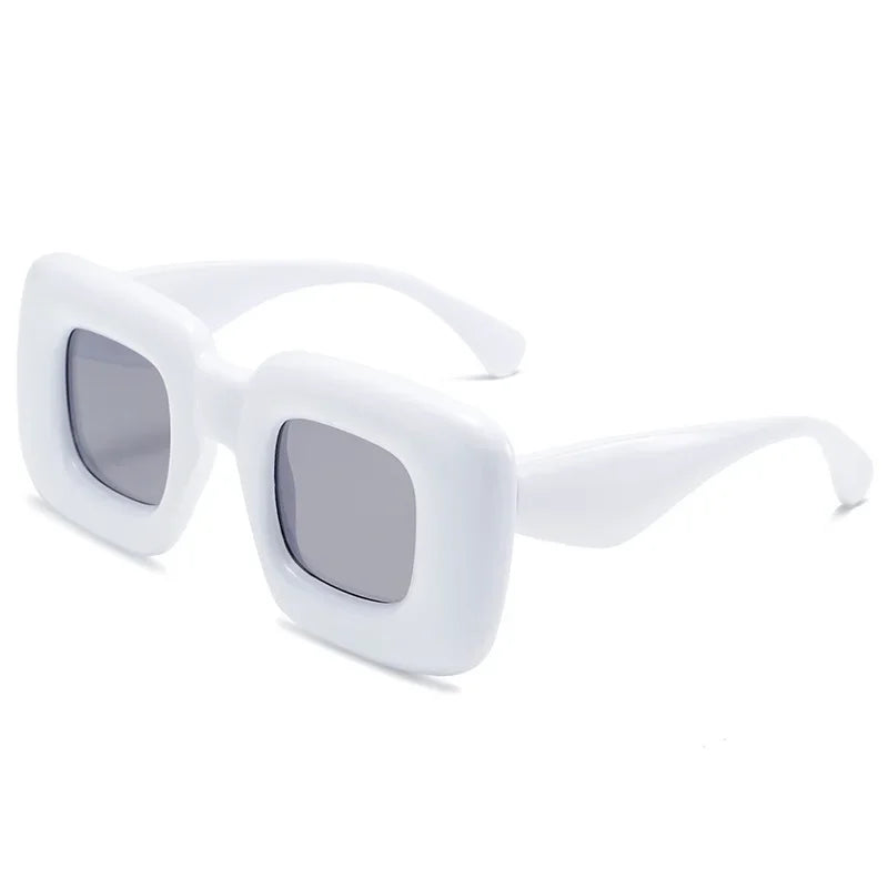 Lunettes de soleil carrées colorées blanc