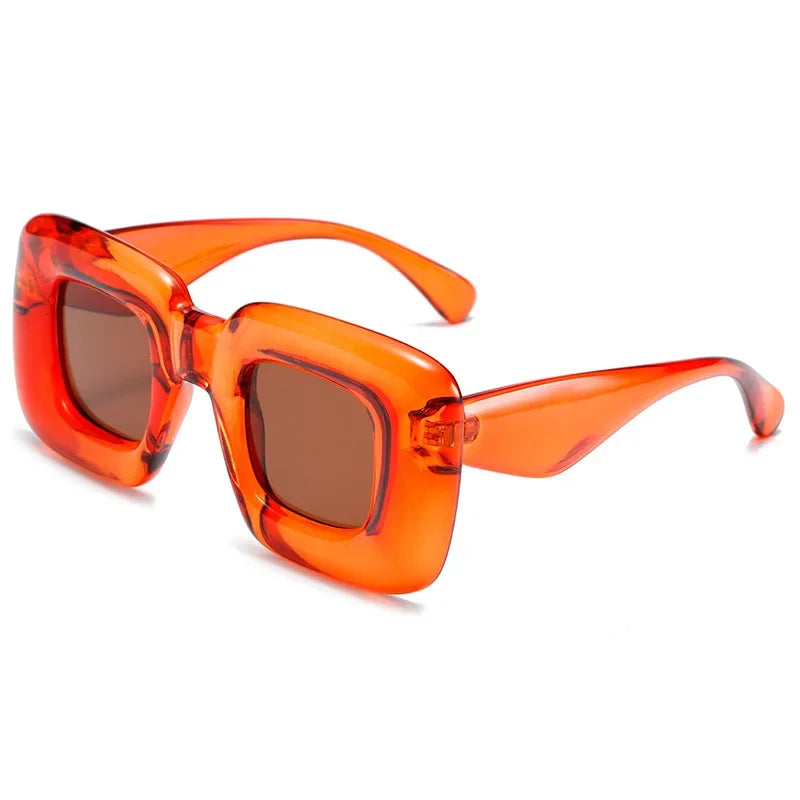 Lunettes de soleil carrées colorées orange