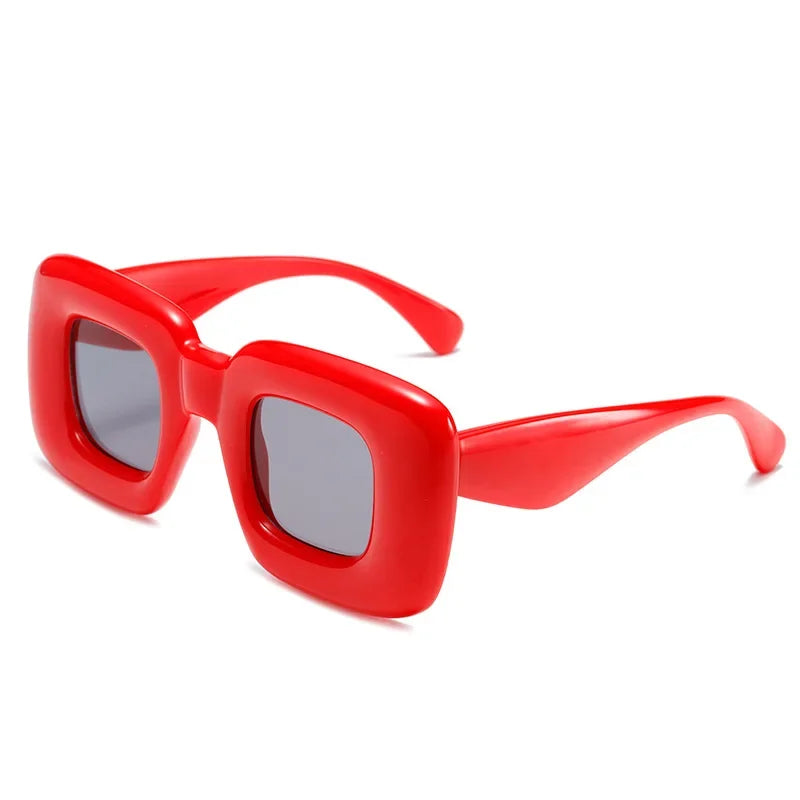 Lunettes de soleil carrées colorées rouge