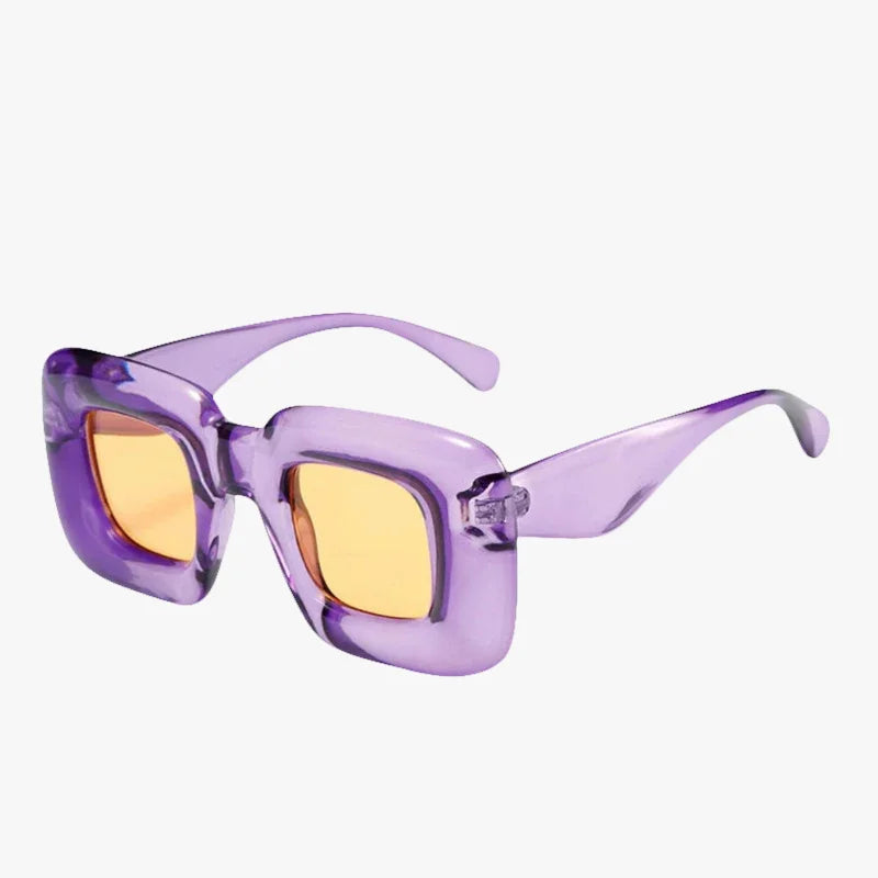 Lunettes de soleil carrées colorées violet