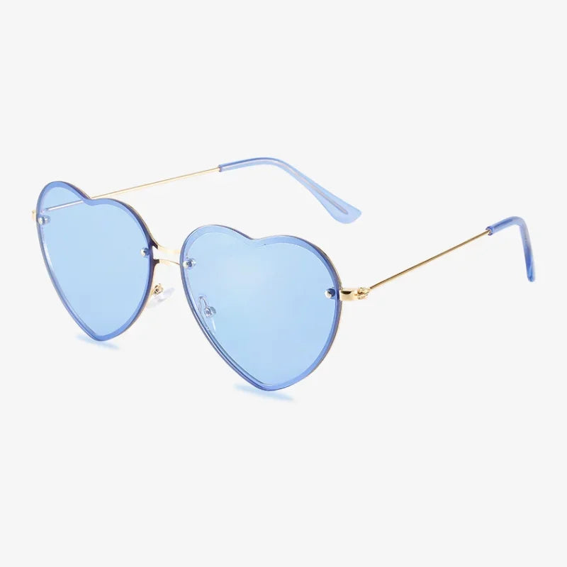 Lunettes de soleil coeur bleu