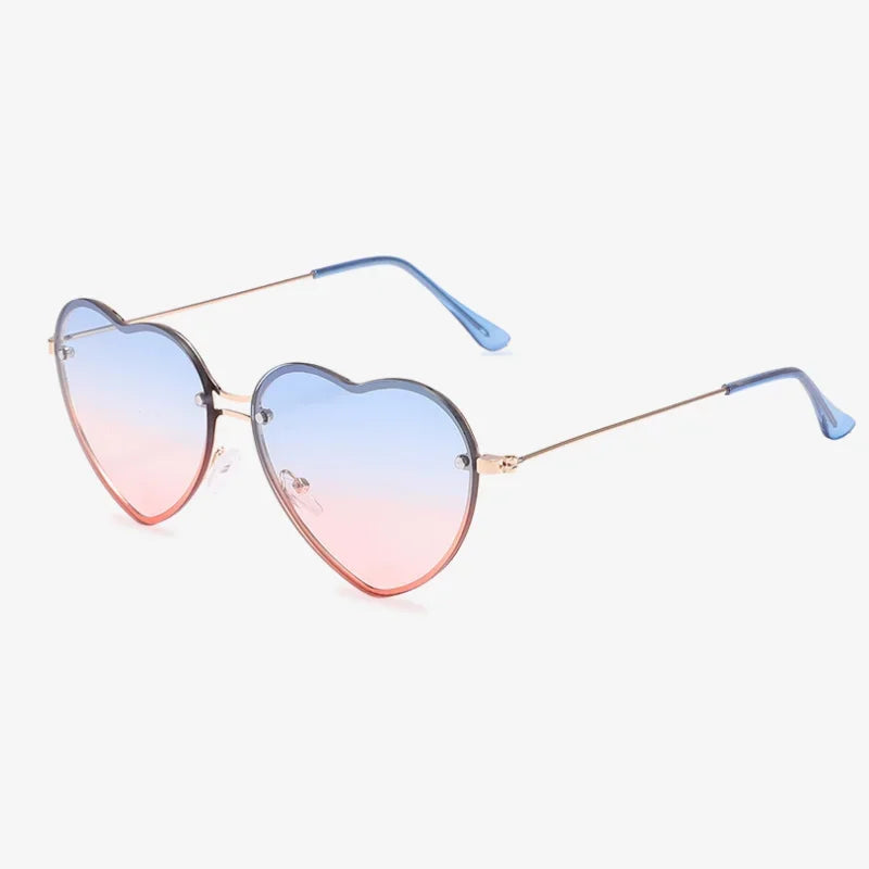 Lunettes de soleil coeur bleu - rose