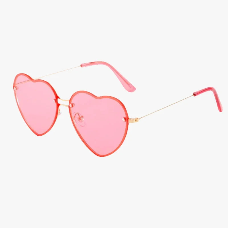 Lunettes de soleil coeur rose
