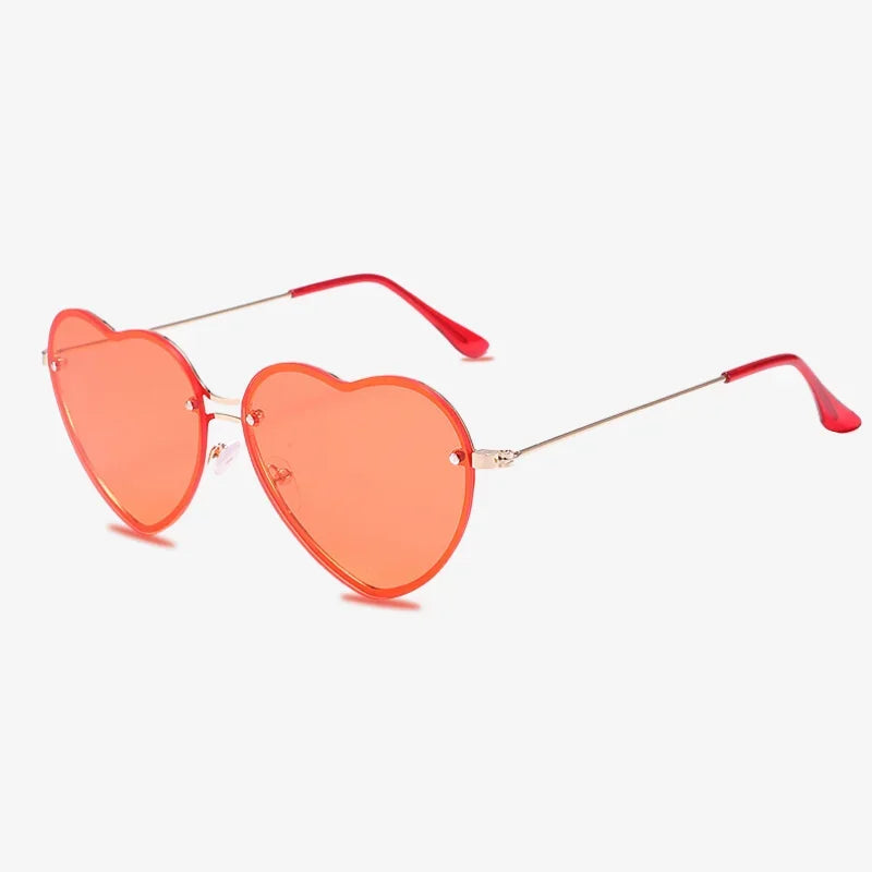 Lunettes de soleil coeur rouge